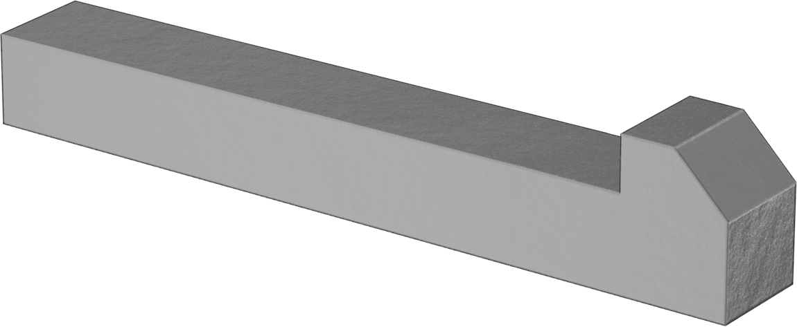 Konik Gib Anahtarı, 1018-1045 Karbon Çelik, 7mm x 8mm, 50 mm Uzunluk