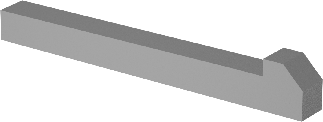 Konik Gib Anahtarı, 1018-1045 Karbon Çelik, 1/2" x 1/2", 4-1/2" Uzunluk