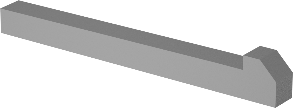 Konik Gib Anahtarı, 1018-1045 Karbon Çelik, 1/2" x 1/2", 5 inç Uzunluk