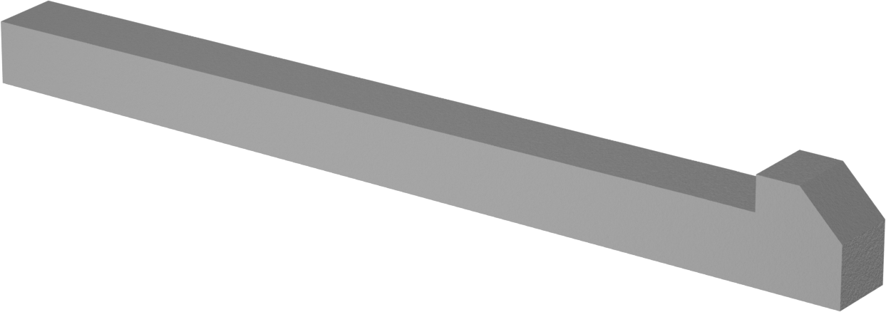 Konik Gib Anahtarı, 1018-1045 Karbon Çelik, 1/2" x 1/2", 6 inç Uzunluk