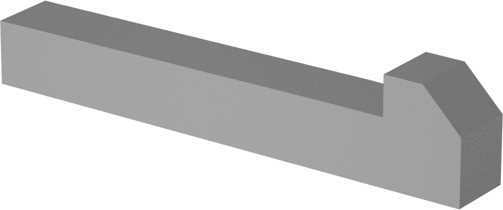 Konik Gib Anahtarı, 1018-1045 Karbon Çelik, 5/8" x 5/8", 4" Uzunluk