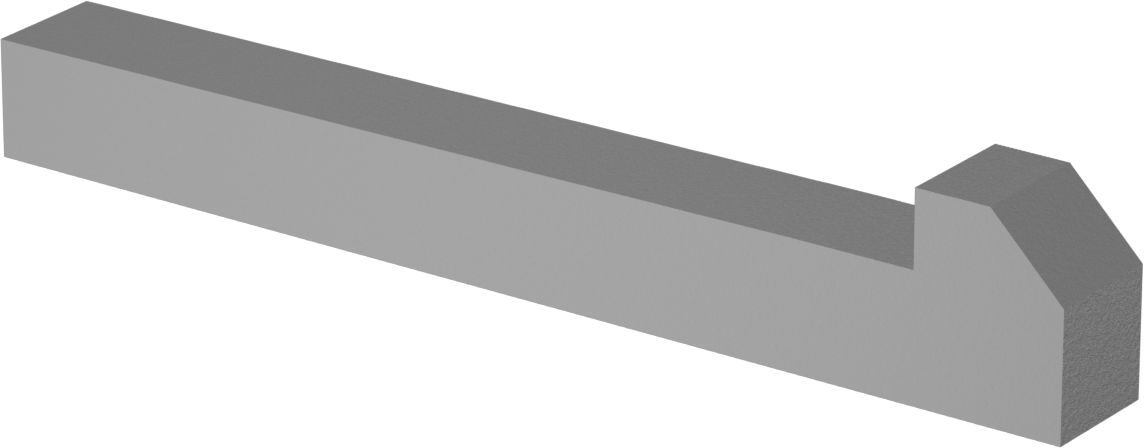 Konik Gib Anahtarı, 1018-1045 Karbon Çelik, 5/8" x 5/8", 5 inç Uzunluk