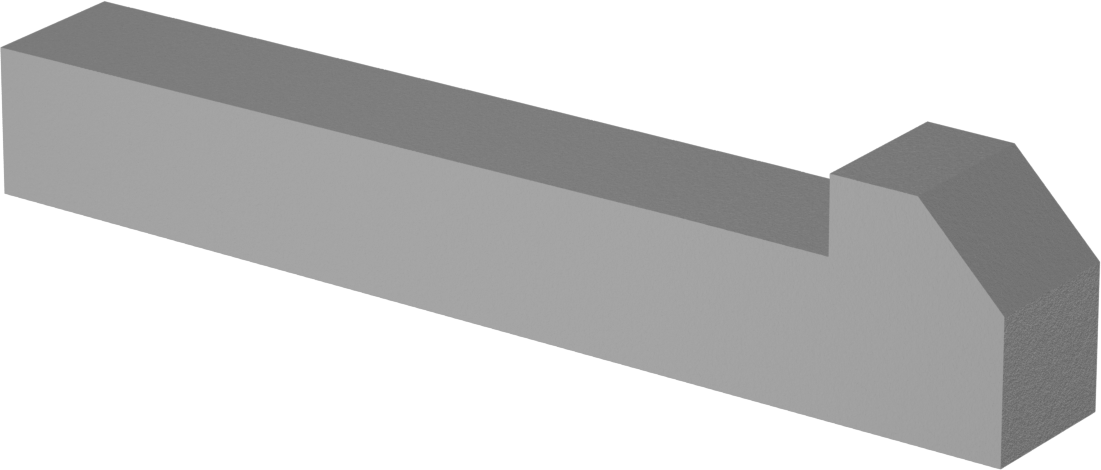 Konik Gib Anahtarı, 1018-1045 Karbon Çelik, 3/4" x 3/4", 4-1/2" Uzunluk