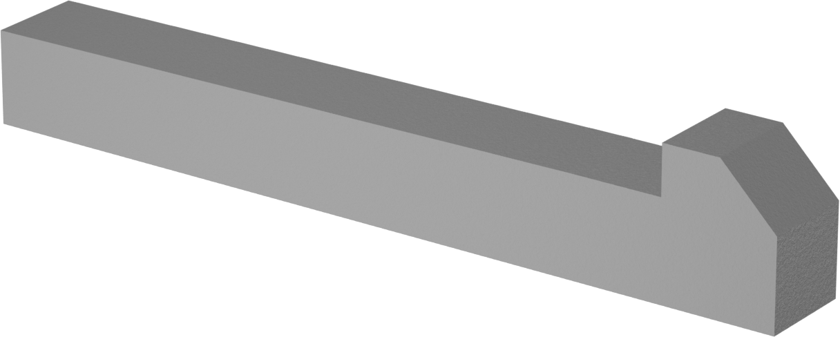 Konik Gib Anahtarı, 1018-1045 Karbon Çelik, 3/4" x 3/4", 5-1/2" Uzunluk