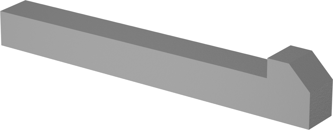 Konik Gib Anahtarı, 1018-1045 Karbon Çelik, 3/4" x 3/4", 6 inç Uzunluk