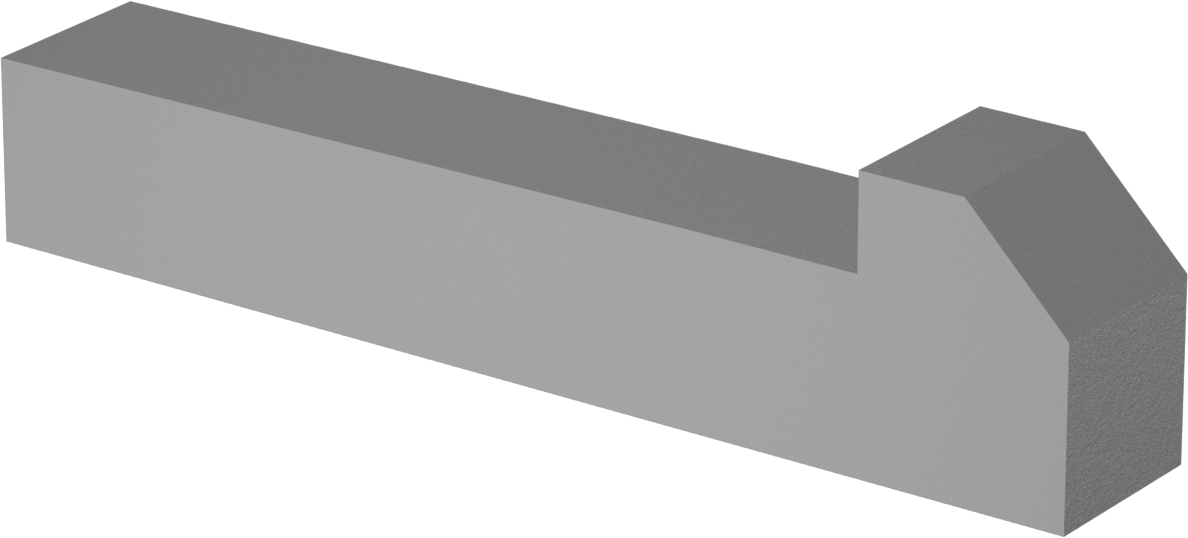Konik Gib Anahtarı, 1018-1045 Karbon Çelik, 1" x 1", 5 inç Uzunluk