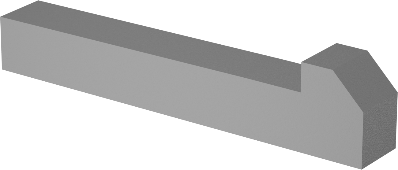 Konik Gib Anahtarı, 1018-1045 Karbon Çelik, 1" x 1", 6 inç Uzunluk