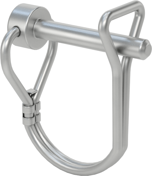Tel Tutuculu 18-8 Paslanmaz Çelik Çatal Pim, Yuvarlak ve Halkalı, 1/4" Çap, 1-1/8" Kullanılabilir Uzunluk