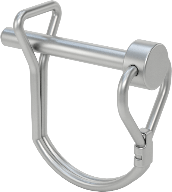 Tel Tutuculu 18-8 Paslanmaz Çelik Çatal Pim, Yuvarlak ve Halkalı, 1/4" Çap, 1-3/8" Kullanılabilir Uzunluk