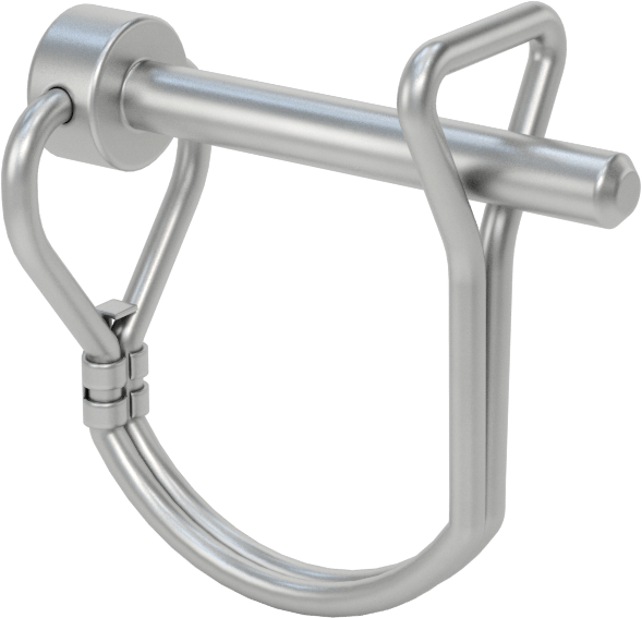 Tel Tutuculu 18-8 Paslanmaz Çelik Çatal Pim, Yuvarlak ve Halkalı, 1/4" Çap, 1-3/8" Kullanılabilir Uzunluk