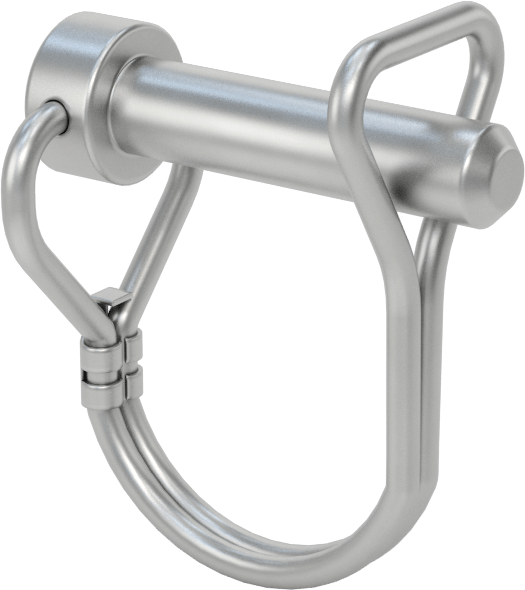 Tel Tutuculu 18-8 Paslanmaz Çelik Çatal Pim, Yuvarlak ve Halkalı, 3/8" Çap, 1-1/8" Kullanılabilir Uzunluk