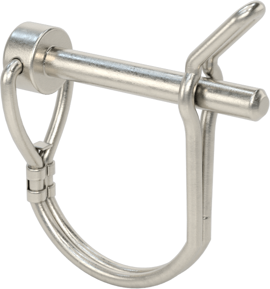 Tel Tutuculu 18-8 Paslanmaz Çelik Çatal Pim, Yuvarlak, Halkalı ve Tırnaklı, 1/4" Çap, 1-3/8" Kullanılabilir Uzunluk