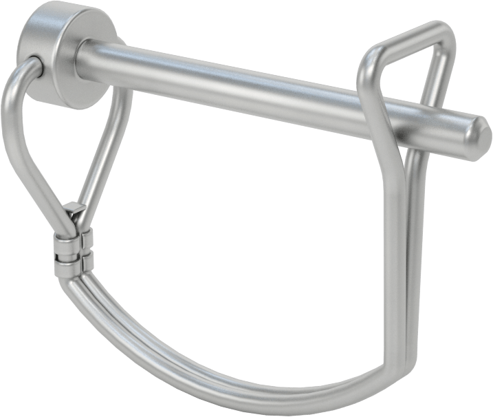 Tel Tutuculu 18-8 Paslanmaz Çelik Çatal Pim, Yuvarlak ve Halkalı, 1/4" Çap, 2-1/8" Kullanılabilir Uzunluk
