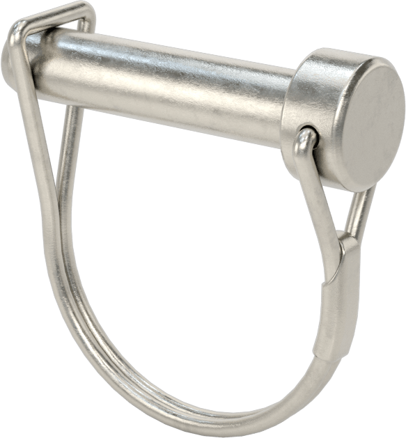 Tel Tutuculu 18-8 Paslanmaz Çelik Çatal Pim, Yuvarlak ve Halkalı, 3/8" Çap, 1-1/2" Kullanılabilir Uzunluk
