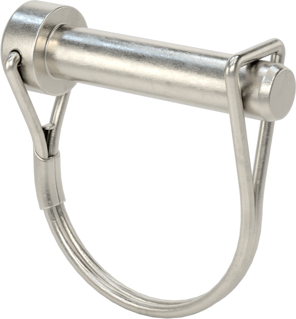 Tel Tutuculu 18-8 Paslanmaz Çelik Çatal Pim, Yuvarlak ve Halkalı, 3/8" Çap, 1-1/2" Kullanılabilir Uzunluk