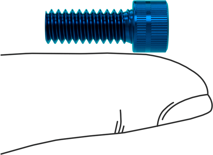 Alüminyum Soket Başlı Vida, 1/4"-20 Diş Boyutu, 5/8" Uzunluk, Mavi Eloksal