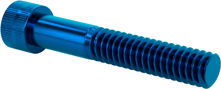 Alüminyum Soket Başlı Vida, 1/4"-20 Diş Boyutu, 1-1/2" Uzunluk, Mavi Eloksal