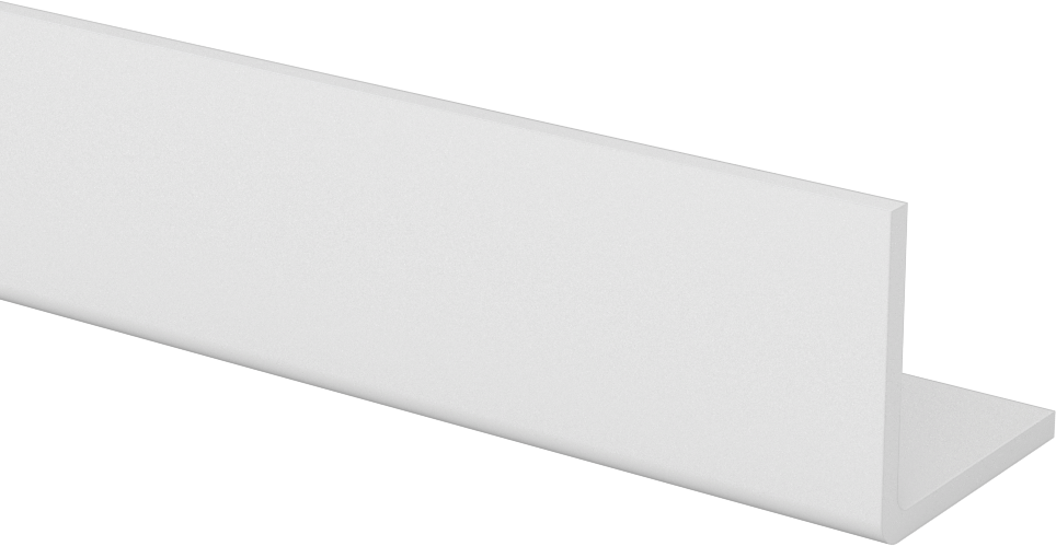 Kaygan UHMW Polietilen 90 Derece Açı, 1/8" Duvar Kalınlığı, 1-1/2" Dış Yükseklik