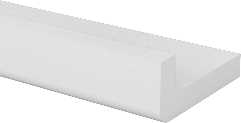 Kaygan UHMW Polietilen 90 Derece Açı, 1/4" Duvar Kalınlığı, 5/8" Dış Yükseklik