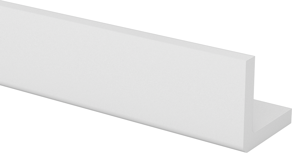 Kaygan UHMW Polietilen 90 Derece Açı, 1/4" Duvar Kalınlığı, 1-1/2" Dış Yükseklik