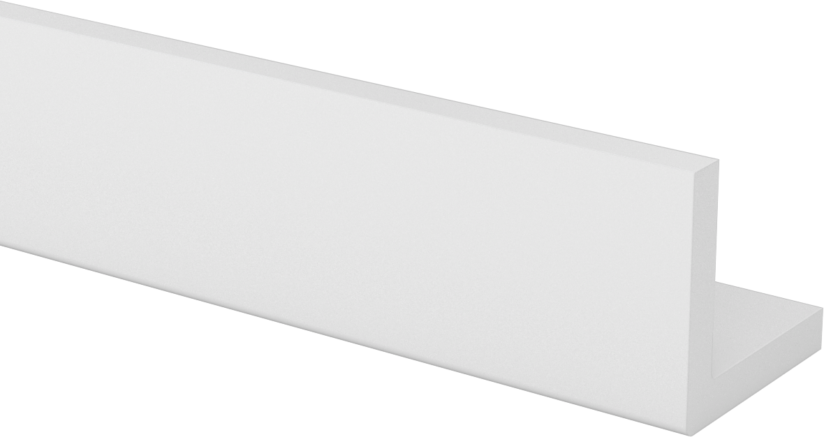 Kaygan UHMW Polietilen 90 Derece Açı, 1/2" Duvar Kalınlığı, 3" Dış Yükseklik