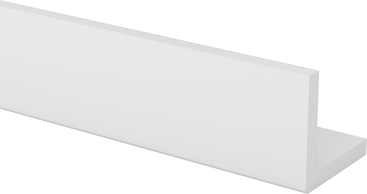 Kaygan UHMW Polietilen 90 Derece Açı, 1/2" Duvar Kalınlığı, 3-1/2" Dış Yükseklik