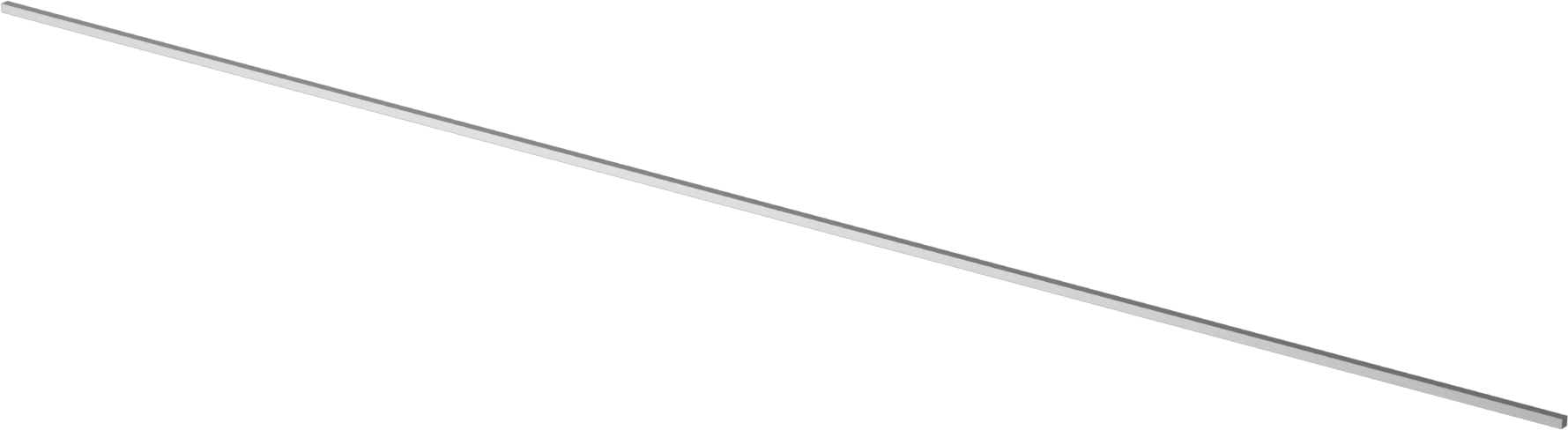 316-316L Paslanmaz Çelik Makine Anahtar Stoku, 36" Uzunluk, 3/16“ Yükseklik x 3/16” Genişlik, Küçük Boyutlu