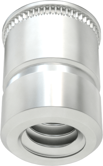 Düşük Profilli Perçin Somunu, Kalay-Çinko Kaplı Çelik, 1/4"-20 İç Diş, 1/2" Uzunluk