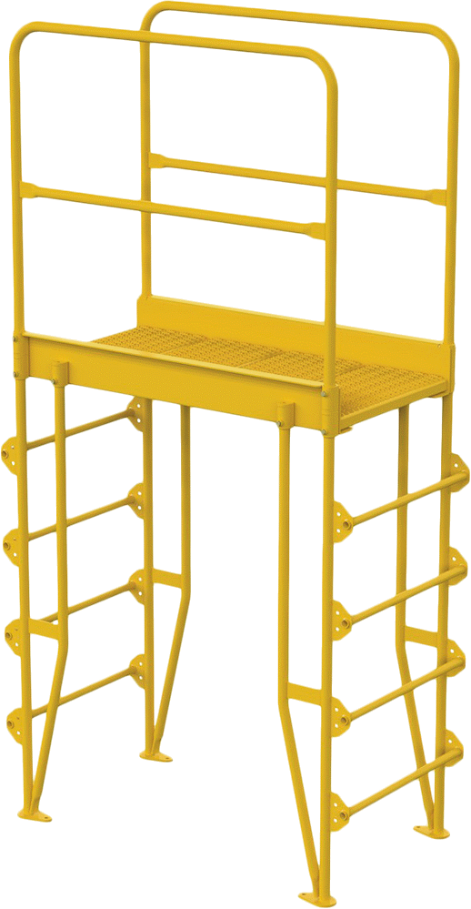 Yer Tasarrufu Sağlayan Çapraz Merdiven, Yuvarlak Basamak, 8'7“ Yükseklik x 29” Genişlik x 4'5" Toplam Derinlik