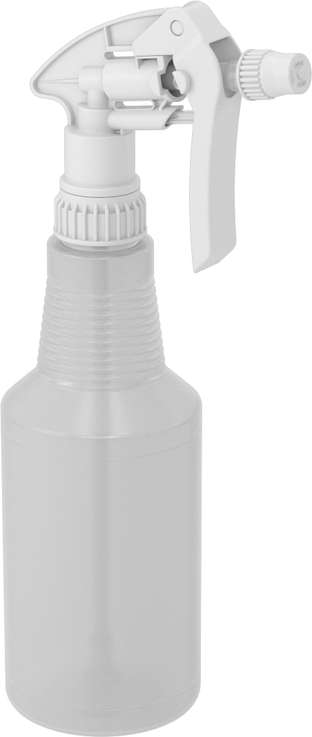 Sprey Şişesi, Polipropilen Başlıklı HDPE, 16 FL oz Kapasite, 10,25 inç Yükseklik