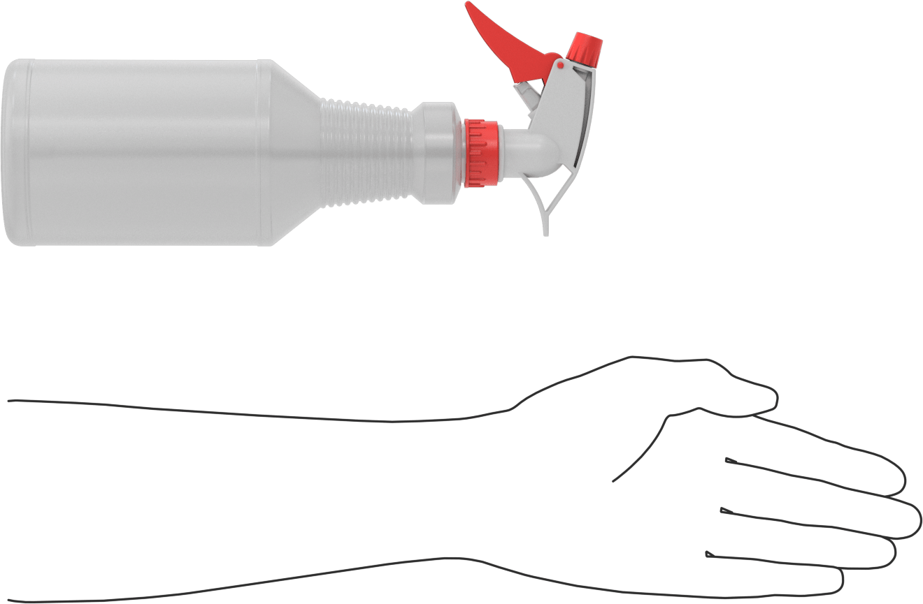 Sprey Şişesi, Polipropilen Başlıklı HDPE, 24 FL oz Kapasite, 10,75 inç Yükseklik