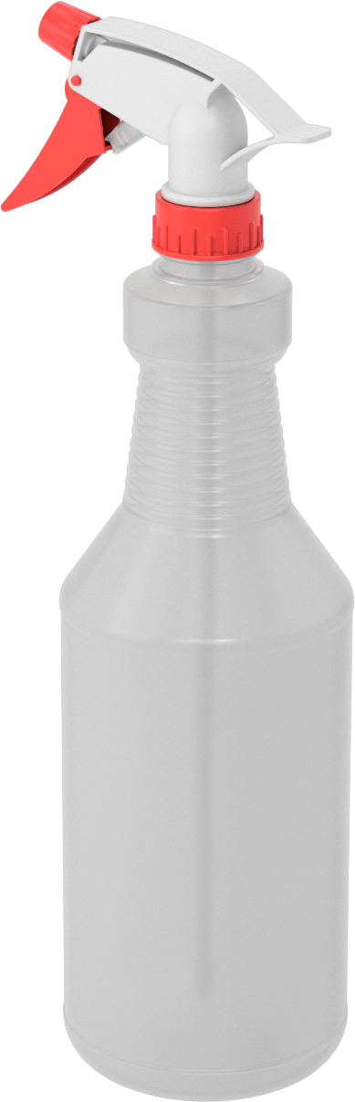 Sprey Şişesi, Polipropilen Başlıklı HDPE, 32 FL. oz Kapasite, 12,5" Yükseklik