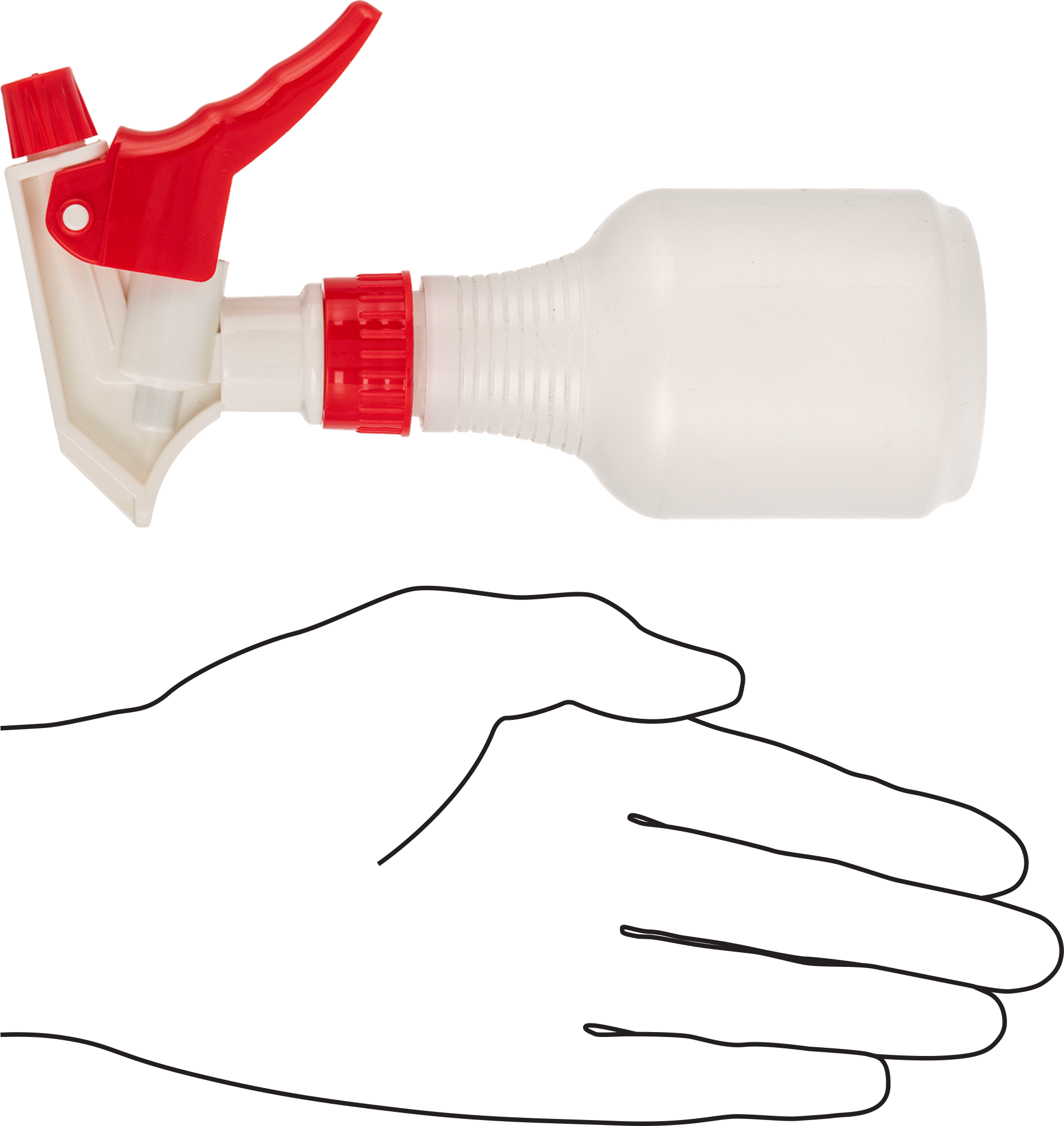 Sprey Şişesi, Polipropilen Başlıklı HDPE Plastik, 8 FL. oz Kapasite, 8" Yükseklik