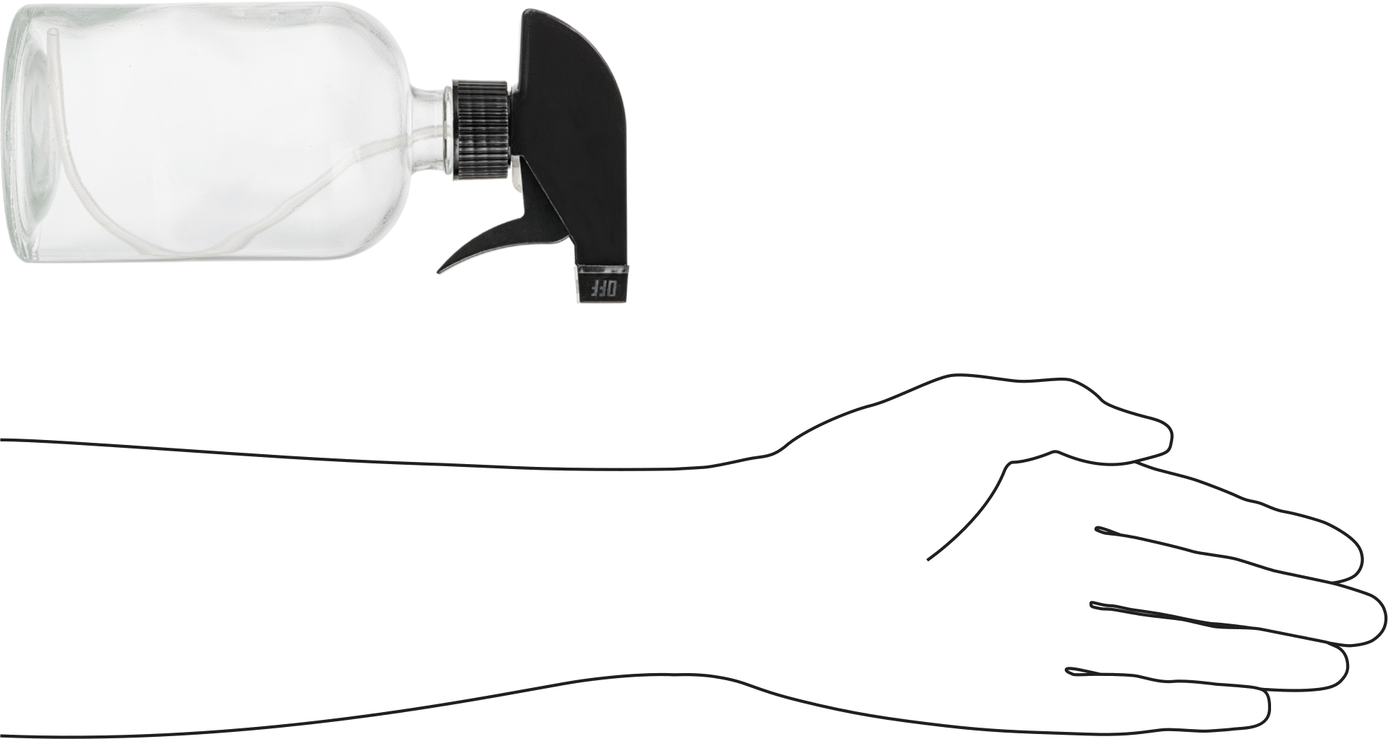 Sprey Şişesi, Polipropilen Başlıklı Cam, 15 FL. oz Kapasite, 6" Yükseklik