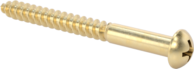 Pirinç Phillips Dekoratif Yuvarlak Başlı Vidalar, Ahşap için, Numara 6 Boyut, 1-1/2" Uzunluk