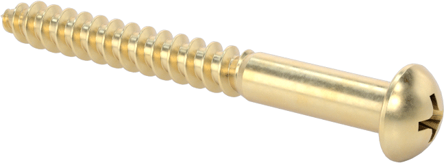 Pirinç Phillips Dekoratif Yuvarlak Başlı Vidalar, Ahşap için, Numara 7 Boyut, 1-1/2" Uzunluk