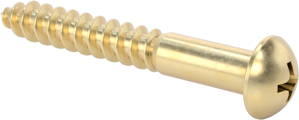 Pirinç Phillips Dekoratif Yuvarlak Başlı Vidalar, Ahşap için, Numara 8 Boyut, 1-1/4" Uzunluk
