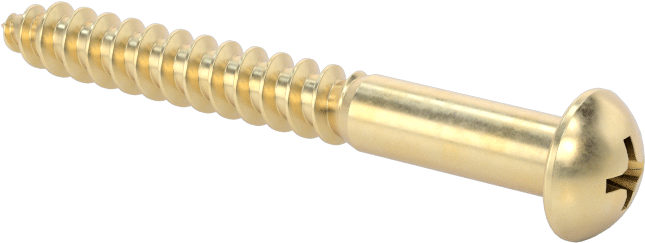 Pirinç Phillips Dekoratif Yuvarlak Başlı Vidalar, Ahşap için, Numara 8 Boyut, 1-1/2" Uzunluk