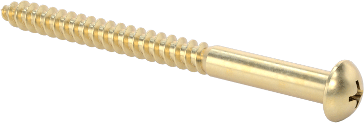 Pirinç Phillips Dekoratif Yuvarlak Başlı Vidalar, Ahşap için, 10 Numaralı Boyut, 2-1/2" Uzunluk