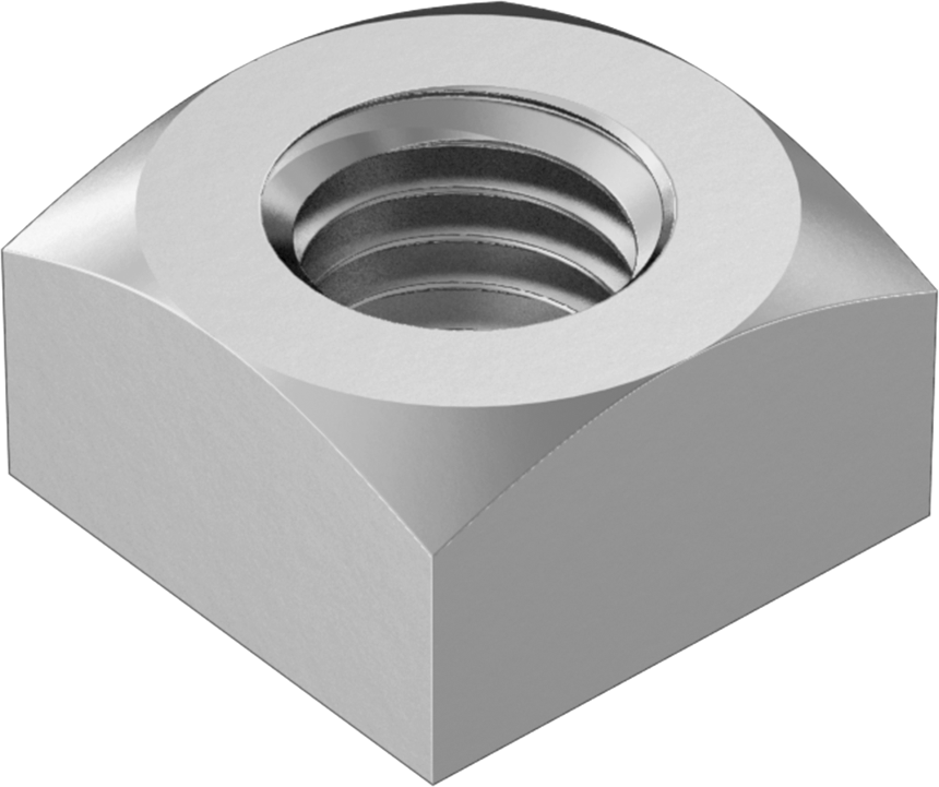 Orta Mukavemetli Çelik Kare Somun, Sınıf 5, Çinko Kaplamalı, 5/8"-11 Diş Boyutu