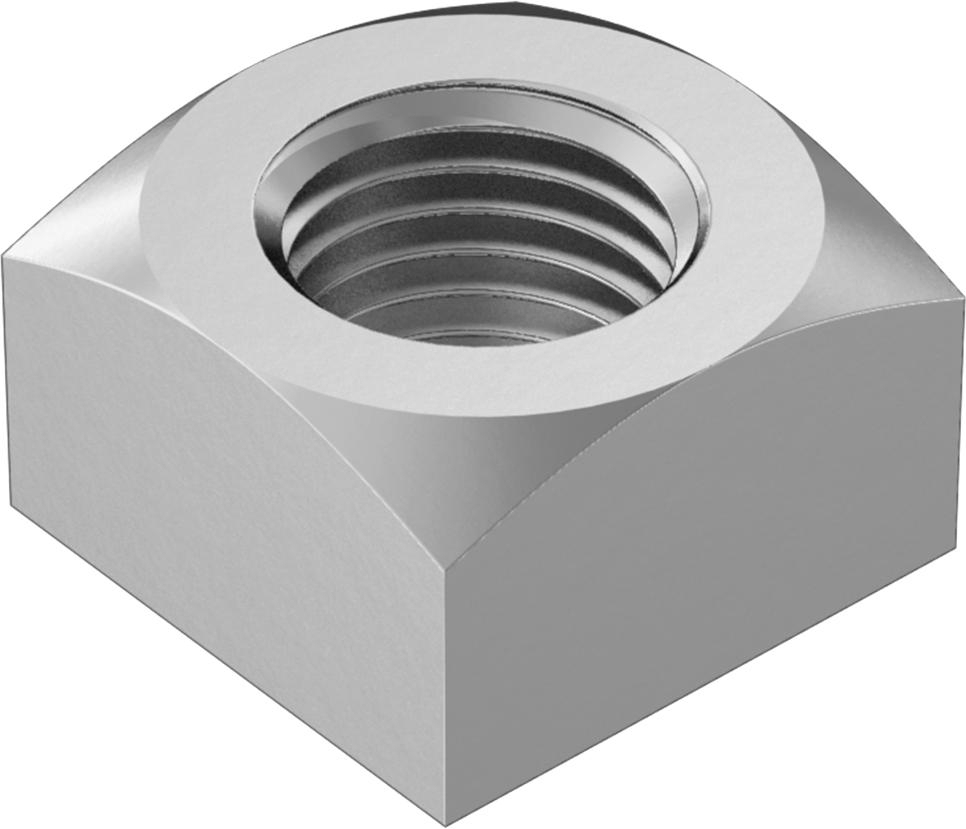 Orta Mukavemetli Çelik Kare Somun, Sınıf 5, Çinko Kaplamalı, 1-1/4"-7 Diş Boyutu
