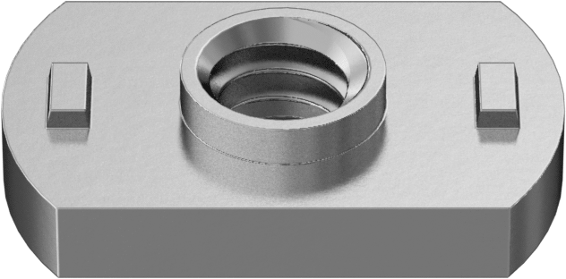 18-8 Paslanmaz Çelik Düşük Profilli Dar Tabanlı Kaynak Somunları, Çıkıntılar, 1/4"-20 Diş Boyutu