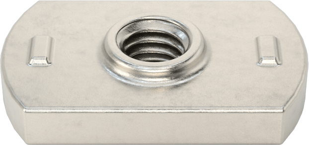 18-8 Paslanmaz Çelik Düşük Profilli Dar Tabanlı Kaynak Somunları, Çıkıntılar, M4 x 0,7 mm Diş Boyutu