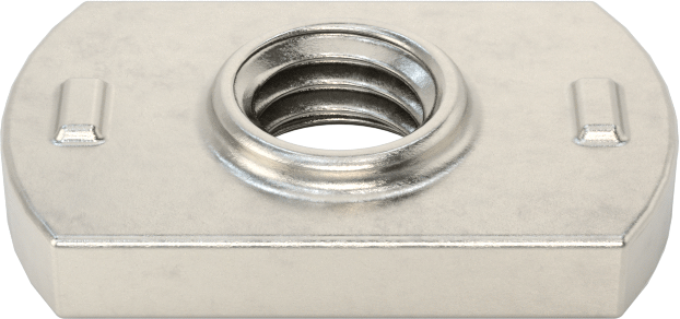 18-8 Paslanmaz Çelik Düşük Profilli Dar Tabanlı Kaynak Somunları, Çıkıntılar, M5 x 0,8 mm Diş Boyutu