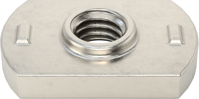 18-8 Paslanmaz Çelik Düşük Profilli Dar Tabanlı Kaynak Somunları, Çıkıntılar, M6 x 1 mm Diş Boyutu