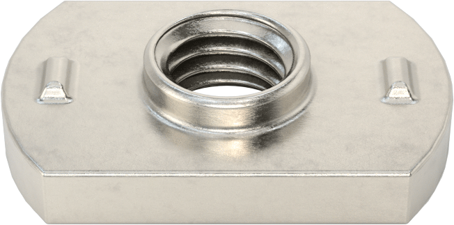 18-8 Paslanmaz Çelik Düşük Profilli Dar Tabanlı Kaynak Somunları, Çıkıntılar, M8 x 1,25 mm Diş Boyutu