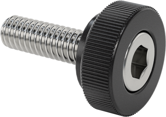 Altıgen Tahrikli Plastik Başlı Parmak Vidası, 8-32 Diş Boyutu, 17/32" Uzunluk