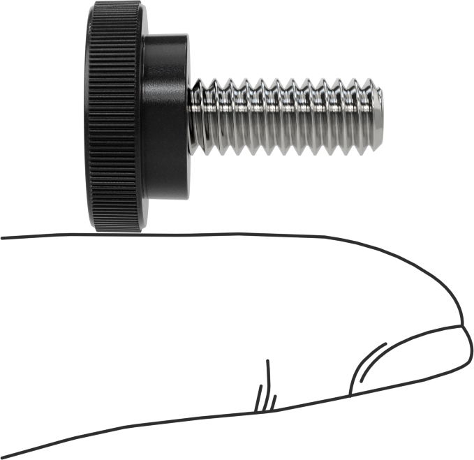 Altıgen Tahrikli Plastik Başlı Parmak Vidası, 1/4"-20 Diş Boyutu, 5/8" Uzunluk