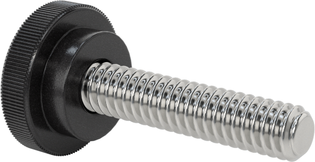 Altıgen Tahrikli Plastik Başlı Parmak Vidası, 1/4"-20 Diş Boyutu, 1-1/8" Uzunluk