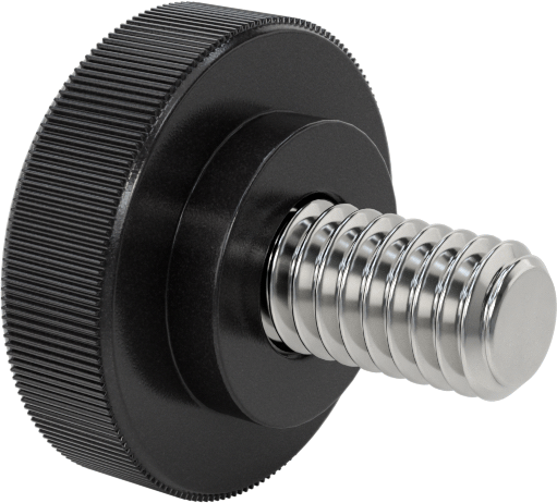 Altıgen Tahrikli Plastik Başlı Parmak Vidası, 5/16"-18 Diş Boyutu, 1/2" Uzunluk